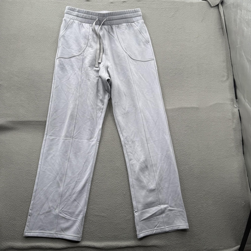 Duck Camp Pants Womens Large Gray Barton Fleece Wide Leg Merino Wool Sweatpants